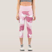 Girly Pink Camouflage Pattern Capri Leggings (Vorderseite)