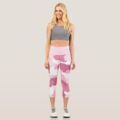 Girly Pink Camouflage Pattern Capri Leggings (Vorderseite)