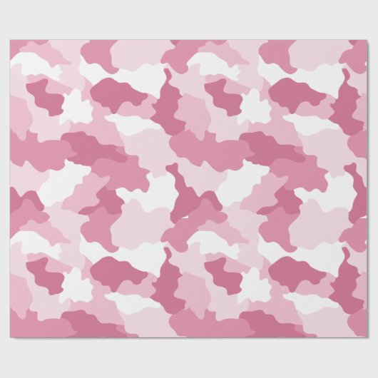 Girly Pink Camouflage Raspberry Muster Geschenkpapier (Flach)