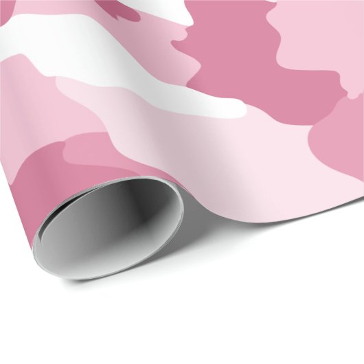 Girly Pink Camouflage Raspberry Muster Geschenkpapier (Rolleneckpunkt)