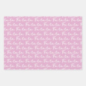 Girly Pink Candy Cane Fa La Calligraphy Xmas Geschenkpapier Set (Vorderseite)