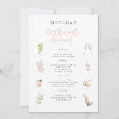 Girly Pink Champagne Bachelorette Tour Ankündigung (Rückseite)