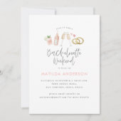 Girly Pink Champagne Champagner Bachelorette Tour Ankündigung (Vorderseite)