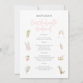 Girly Pink Champagne Champagner Bachelorette Tour Ankündigung (Rückseite)