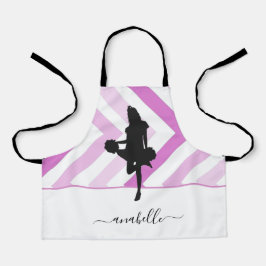 Girly Pink Cheerleader Silhouette Cheerleader Coac Schürze