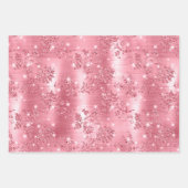 Girly Pink Christmas Chic Trees Geschenkpapier Set (Vorderseite 3)