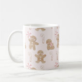 Girly Pink Christmas Gingerbreman-Cup Kaffeetasse (Links)
