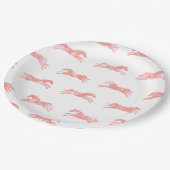 Girly Pink Classic Pferde Pappteller (Schrägansicht)