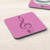 Girly Pink Clef und Musical Notes Getränkeuntersetzer (Linke Seite)