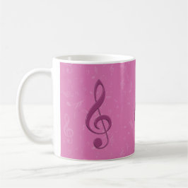 Girly Pink Clef und Musical Notes Kaffeetasse