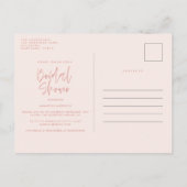 Girly Pink Cocktail stilvolles modernes Brautparty Einladungspostkarte (Rückseite)