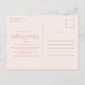 Girly Pink Cocktail stylish Geburtstagsparty Einladungspostkarte (Rückseite)