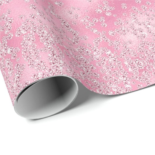 Girly Pink Confetti Diamond Sparkle Geschenkpapier (Rolleneckpunkt)