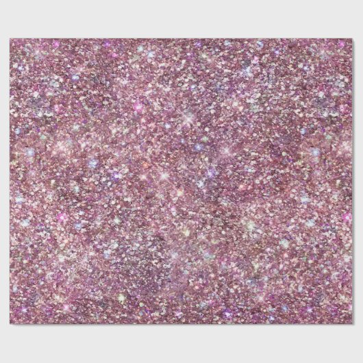 Girly Pink Confetti Sparkle Geschenkpapier (Flach)