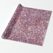 Girly Pink Confetti Sparkle Geschenkpapier (Ungerollt)