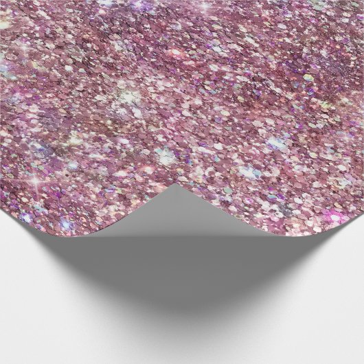 Girly Pink Confetti Sparkle Geschenkpapier (Ecke)