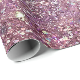 Girly Pink Confetti Sparkle Geschenkpapier