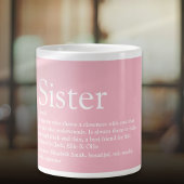 Girly Pink Cool Fun Beste je Schwester Definition Jumbo-Tasse