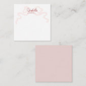 Girly Pink Coquette Bow Calligraphy Mitteilungskarte (Vorne/Hinten)