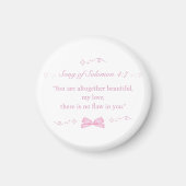 Girly Pink Coquette Bow Christlich Bible Verse Magnet (Vorne)