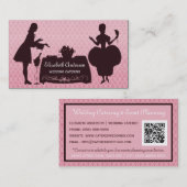 Girly Pink Damask Catering Veranstaltungen Visitenkarte (Vorne/Hinten)