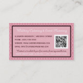 Girly Pink Damask Catering Veranstaltungen Visitenkarte (Rückseite)