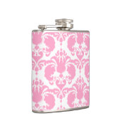 Girly Pink Damask Flachmann (Rechts)