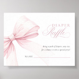 Girly Pink Diaper Raffle - Digital Download Card Poster