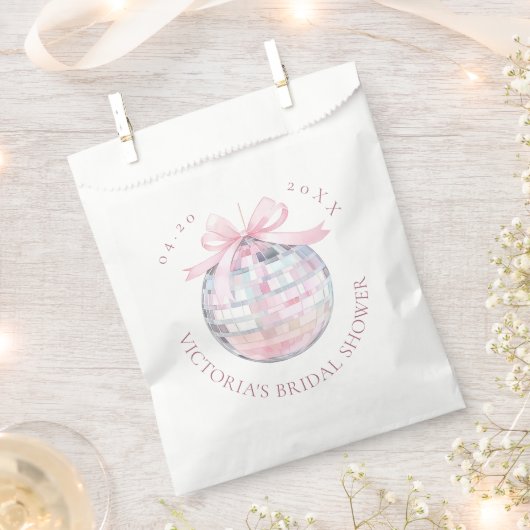 Girly Pink Disco Ball Elegantes Brautparty Geschenktütchen (Ausgeschnitten)
