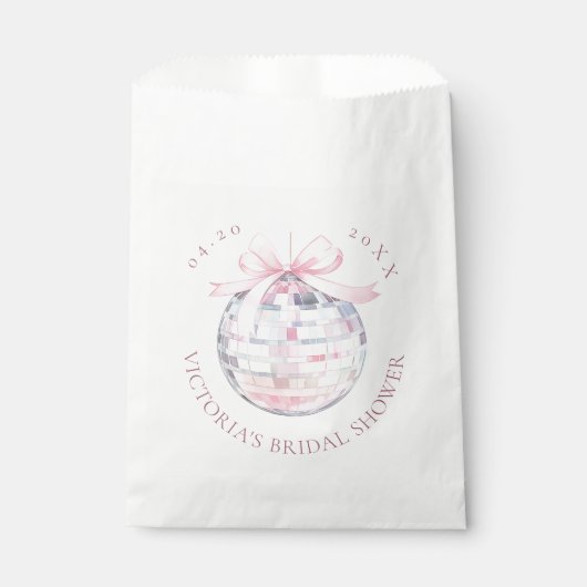 Girly Pink Disco Ball Elegantes Brautparty Geschenktütchen (Vorderseite)