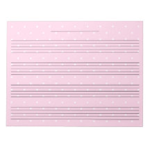 Girly Pink Dots Extra Wide Rule Kids Music Paper