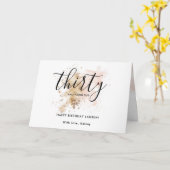 Girly Pink Dreißig und fabelhaft 30. Geburtstag Karte (Gelbe Blume)