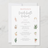 Girly Pink Drinks Bacheloretour Ankündigung (Rückseite)