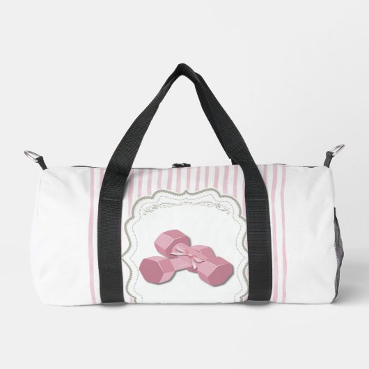 Girly Pink Dumbell Duffle Bag (Vorderseite)