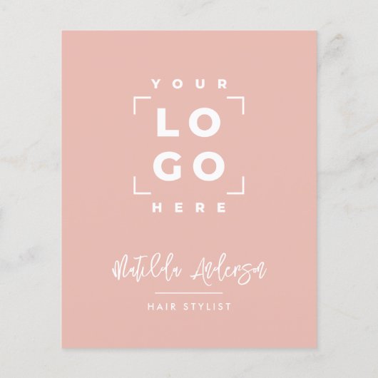 Girly pink elegante moderne Girly Preis QR-Code Flyer (Hinten)
