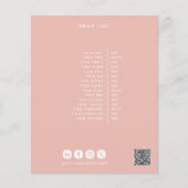 Girly pink elegante moderne Girly Preis QR-Code Flyer (Vorne)