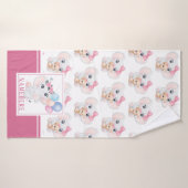Girly Pink Elephant mit Bow und Balloon Muster Badehandtuch (Badehandtuch)