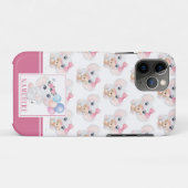 Girly Pink Elephant mit Bow und Balloon Muster Case-Mate iPhone Hülle (Rückseite (Horizontal))