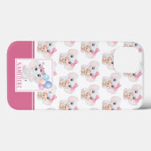 Girly Pink Elephant mit Bow und Balloon Muster Case-Mate iPhone Hülle (Rückseite (Horizontal))