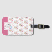 Girly Pink Elephant mit Bow und Balloon Muster Gepäckanhänger (Vorderseite (Horizontal))