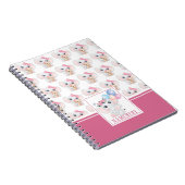 Girly Pink Elephant mit Bow und Balloon Muster Notizblock (Rechte Seite)