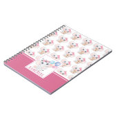 Girly Pink Elephant mit Bow und Balloon Muster Notizblock (Linke Seite)