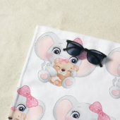 Girly Pink Elephant mit Bow und Balloon Muster Strandtuch (Beispiel)