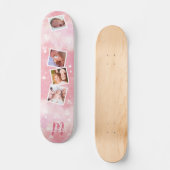 Girly Pink Familie FotoCollage Skateboard (Vorderseite)
