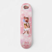 Girly Pink Familie FotoCollage Skateboard (Vorne)