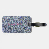 Girly Pink Flamingo, Ananas, Glitzer Personalisier Gepäckanhänger (Rückseite horizontal)