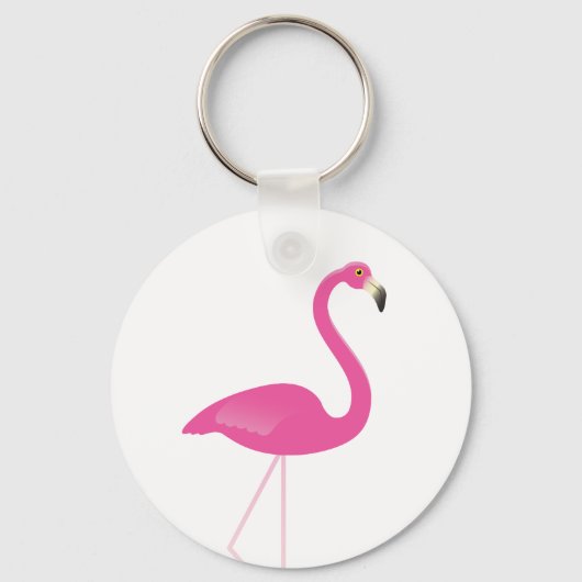 Girly Pink Flamingo Schlüsselanhänger (Vorderseite)