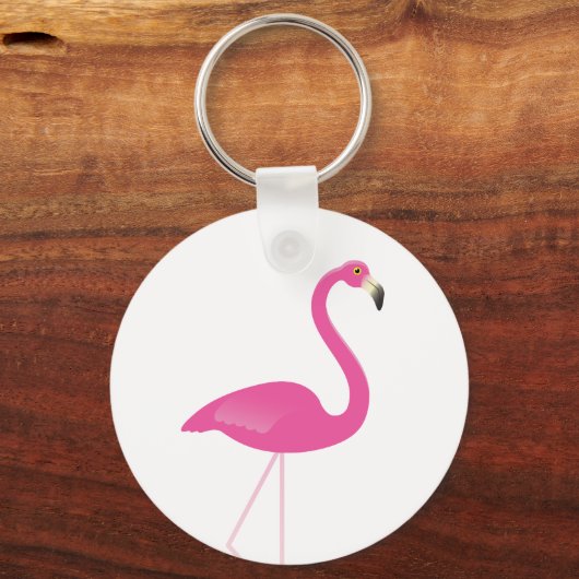 Girly Pink Flamingo Schlüsselanhänger (Vorderseite)