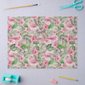 Girly Pink Flamingo Tissue Paper Seidenpapier (Basteln)