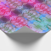 Girly Pink Floral Abstrakt Watercolor Boho Chic Geschenkpapier (Ecke)